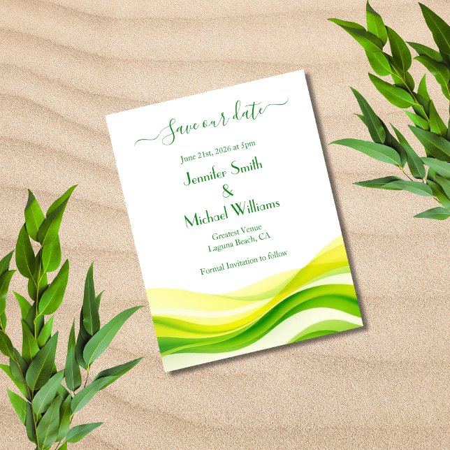 Reserve A Data Ilha Citrino Verde (Island Citrus Green and Yellow Save The Date )