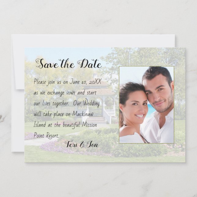 Reserve A Data Ilha Mackinaw Salve a Data (Frente)