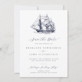 Reserve A Data Ilustração de Navio Náutico Minimalista Elegante p