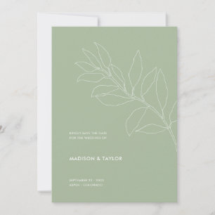 Reserve A Data Ilustração Floral Botânica Verde Moderna