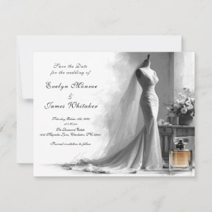 Reserve A Data Ilustração Nupcial Vintage Elegante Romântica 