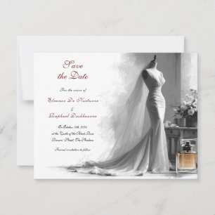 Reserve A Data Ilustração Nupcial Vintage Elegante Salvar a Data