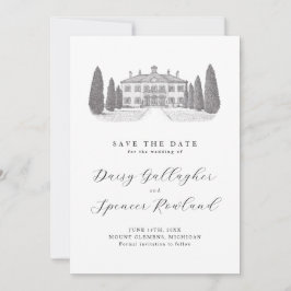 Reserve A Data Ilustração Simples de Local de Casamento Elegante 