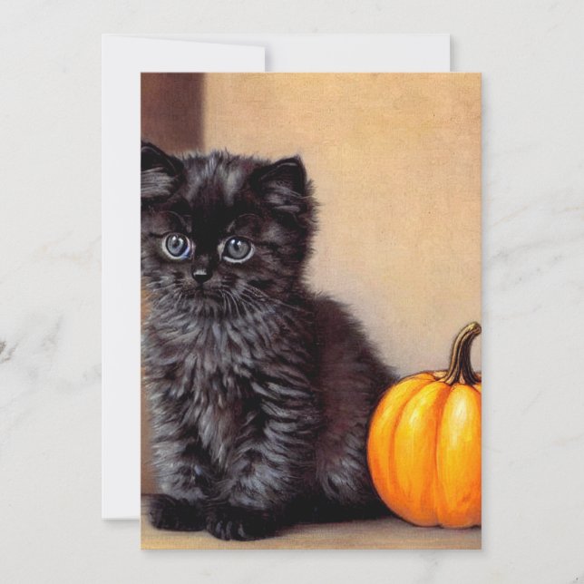 Reserve A Data Ilustração Vintage Halloween Black Kitten (Frente)