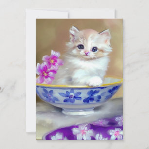 Reserve A Data Ilustração Vintage White Kitten
