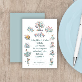 Reserve A Data Ilustração Whimsical 12 dias de Natal