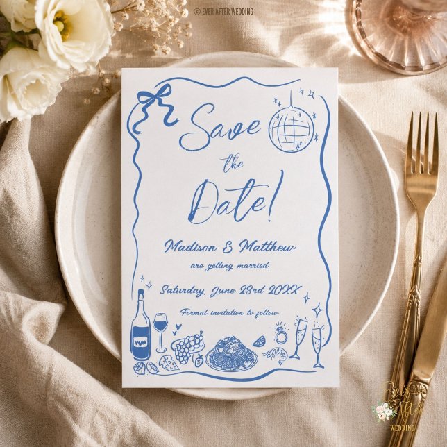 Reserve A Data Ilustrações Desenhadas à Mão Rabiscos Casamento  (Criador carregado)