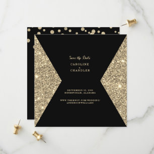 Reserve A Data Imagem com Brilho Dourado & Foto P&B Save the Date