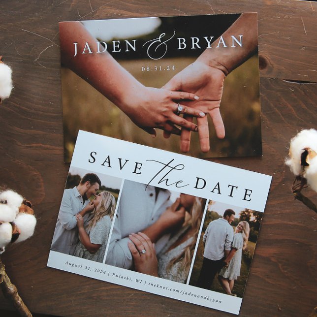 Reserve A Data Imagem de Versão Moderna Guardar a Data em Dois La (Criador carregado)