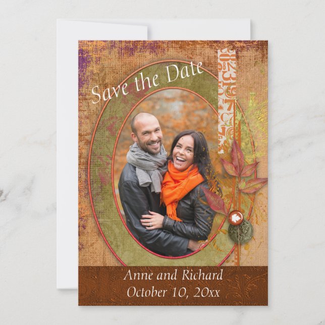 Reserve A Data Imagem do Casamento outono em greve - Salvar a dat (Frente)