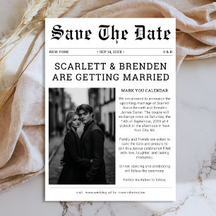 Reserve A Data Imagem do Jornal Elegante de Casamento Negro e Bra