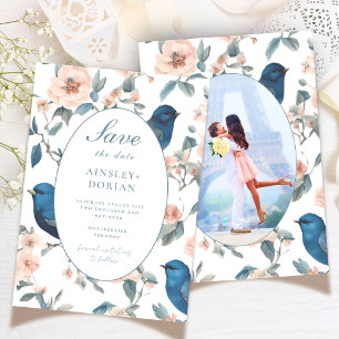 Reserve A Data Imagem elegante do francês Vintage Blue Chinoiseri