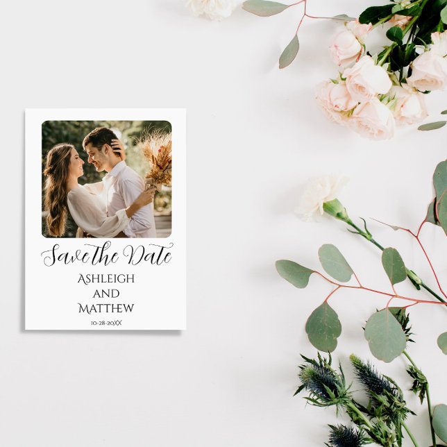 Reserve A Data Imagem em preto e branco legante Salvar a Data (Criador carregado)