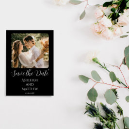 Reserve A Data Imagem Preta e Branca Elegante