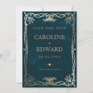 Reserve A Data Indigo Medieval Gold Ivy Casamento