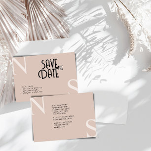 Reserve A Data Iniciais Mínimas e Elegantes de rosa Beige