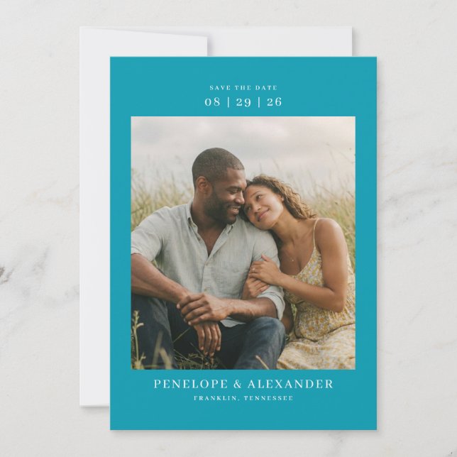 Reserve A Data Intimate Teal Modern Photo (Frente)