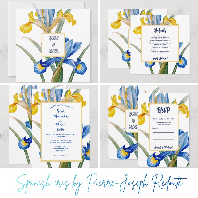 Reserve A Data Íris espanhola por Pierre-Joseph Redouté (Spanish iris by Pierre-Joseph Redouté )