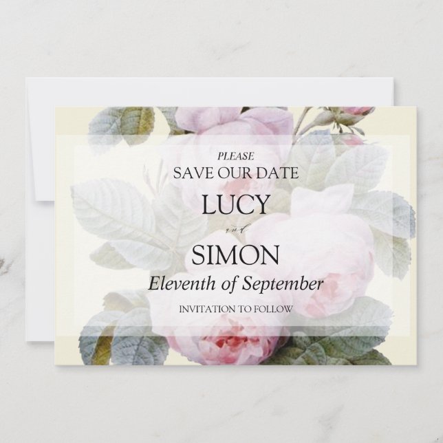 Reserve A Data Isabella II, Elegant vintage rosas franceses (Frente)