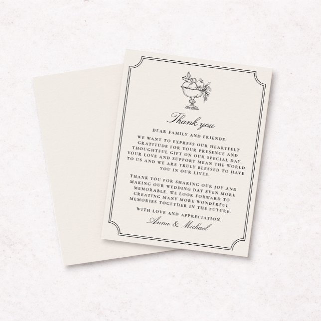 Reserve A Data Ivory Double Frame Wedding Thank You Card (Criador carregado)