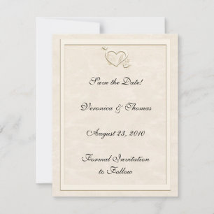 Reserve A Data Ivory Embossed Heart Save the Date