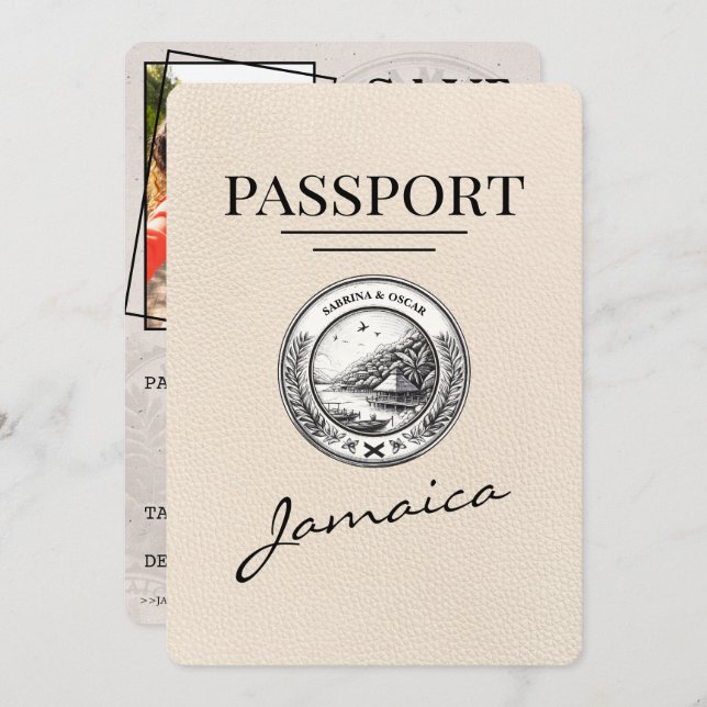 Reserve A Data Ivory Jamaica Passport Salvar Data (Frente/Verso)