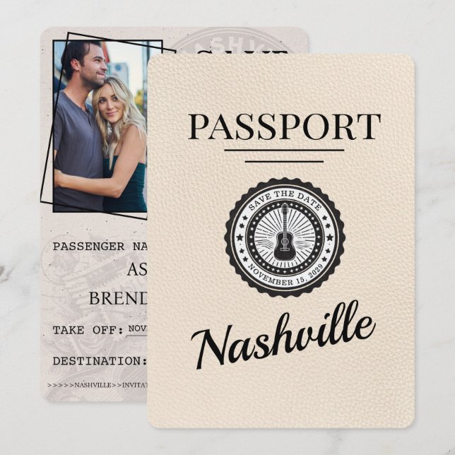 Reserve A Data Ivory Nashville Passport Salvar A Data (Frente/Verso)