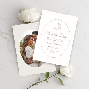 Reserve A Data Ivory & Sand Casamento de Script Chic Couple