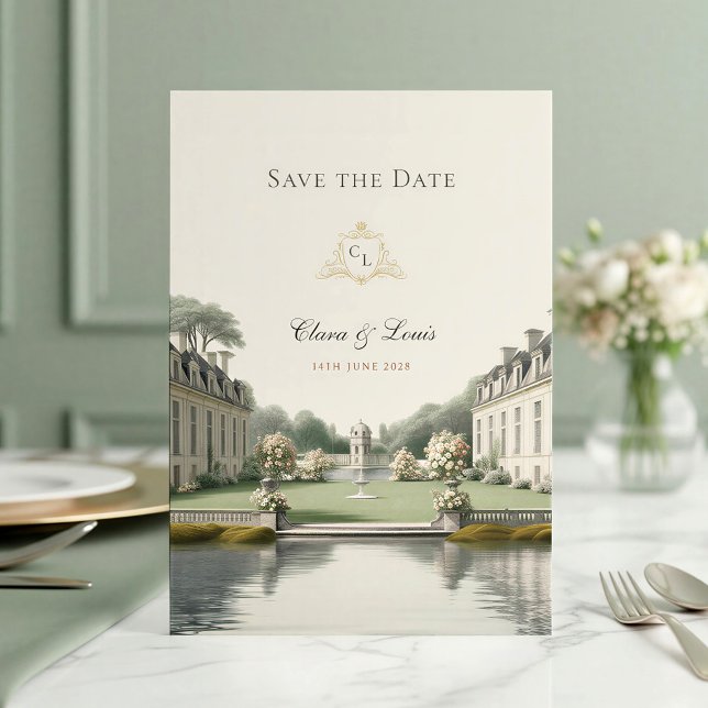 Reserve A Data Jardim Atemporal | Casamento com Monograma de Cast (Criador carregado)