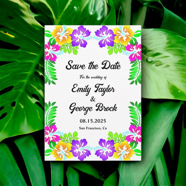 Reserve A Data Jardim Botânico Tropical Moderno Casamento Floral (Criador carregado)