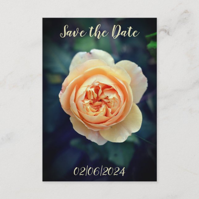 Reserve A Data Jardim de Laranja Rosa Flor de Pêssego Salve o Dia (Frente)