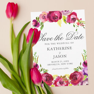Reserve A Data Jardim de Primavera Flor Rosa de Fuchsia, Vibrante