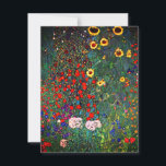 Reserve A Data Jardim Flor Gustav Klimt<br><div class="desc">Cartão que inclui o Jardim de Fazendas de pintura a óleo de Gustav Klimt com girassóis (1907). Um belo jardim de girassóis e belas flores azuis,  vermelhas,  roxas,  rosa e brancas. Um presente de excelente para fãs de Arte Nouveau e de Arte Austríaca.</div>