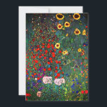 Reserve A Data Jardim Flor Gustav Klimt<br><div class="desc">Cartão que inclui o Jardim de Fazendas de pintura a óleo de Gustav Klimt com girassóis (1907). Um belo jardim de girassóis e belas flores azuis,  vermelhas,  roxas,  rosa e brancas. Um presente de excelente para fãs de Arte Nouveau e de Arte Austríaca.</div>