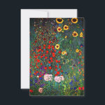 Reserve A Data Jardim Flor Gustav Klimt<br><div class="desc">Cartão que inclui o Jardim de Fazendas de pintura a óleo de Gustav Klimt com girassóis (1907). Um belo jardim de girassóis e belas flores azuis,  vermelhas,  roxas,  rosa e brancas. Um presente de excelente para fãs de Arte Nouveau e de Arte Austríaca.</div>