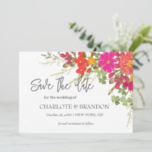 Reserve A Data Jardim Floral de Verão Flores Silvestres Casamento