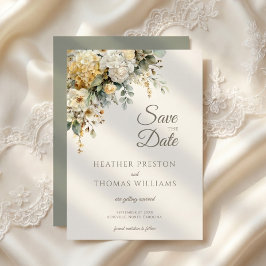 Reserve A Data Jardim Floral Romântico Elegante