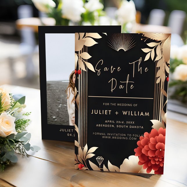 Reserve A Data Jardim Vermelho Diamante Negro E Casamento Dourado (Criador carregado)