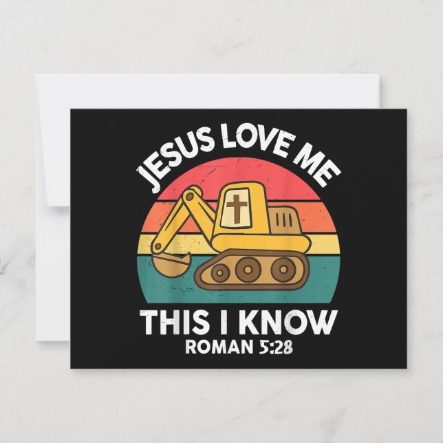 Reserve A Data Jesus Me Ama Eu Sei Disso Escavadeira Cristã (Frente)
