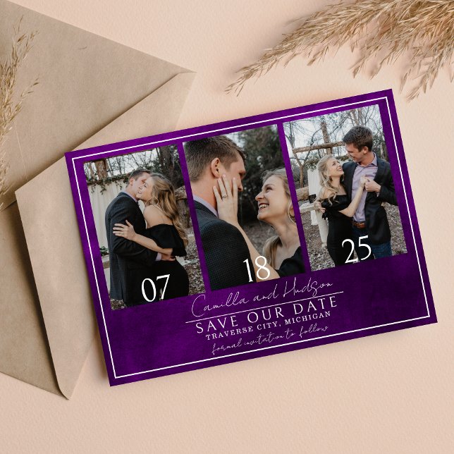 Reserve A Data Jewel Tone Romance | Amethyst | Casamento (Criador carregado)