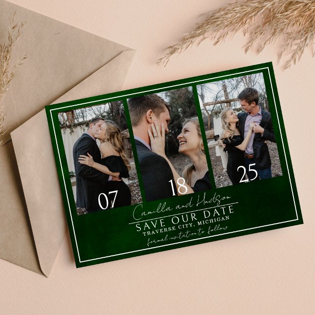 Reserve A Data Jewel Tone Romance | Emerald | Casamento (Criador carregado)