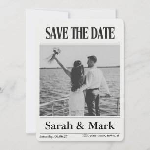 Reserve A Data Jornal Salve a Data Vintage foto personalizada