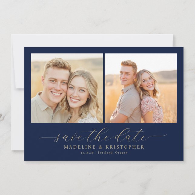 Reserve A Data Joyful Navy Contemporary Photo Collage (Frente)