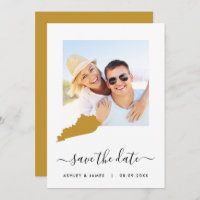Kentucky Map Foto Wedding Save the Date Card