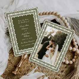 Reserve A Data Lace Doily Vintage Green Photo Wedding