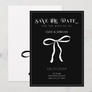 Reserve A Data Laço de arco de casamento preto e branco