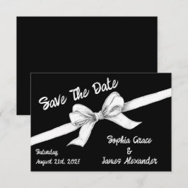 Reserve A Data Laço Preto e Branco | Casamento Elegante | Monocro