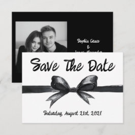 Reserve A Data Laço Preto e Branco | Casamento Elegante | Monocro