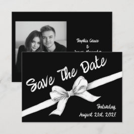 Reserve A Data Laço Preto e Branco | Casamento Elegante | Monocro