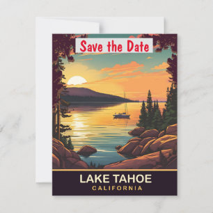 Reserve A Data Lago Tahoe, Califórnia, cartão-postal de viagem, 